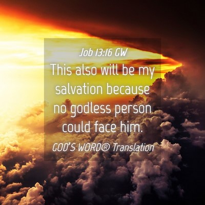 Picture 04 - Job 13:16 GW - This also will be my salvation because no godless - Bible Verse Picture