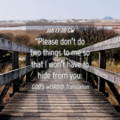 Picture 04 - Job 13:20 GW - “Please don’t do two things to me so that I - Bible Verse Picture