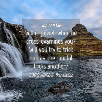 Picture 04 - Job 13:9 GW - Will it go well when he cross-examines you? Will - Bible Verse Picture