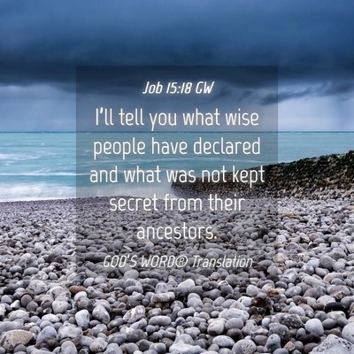 Picture 04 - Job 15:18 GW - I’ll tell you what wise people have declared - Bible Verse Picture