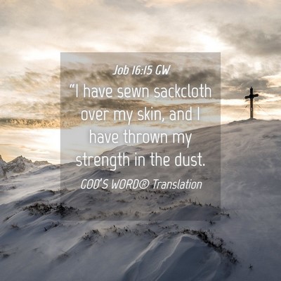 Picture 04 - Job 16:15 GW - “I have sewn sackcloth over my skin, and I have - Bible Verse Picture