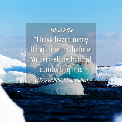 Picture 04 - Job 16:2 GW - “I have heard many things like this before. You - Bible Verse Picture