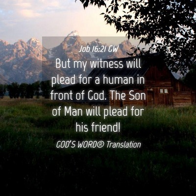 Picture 04 - Job 16:21 GW - But my witness will plead for a human in front of - Bible Verse Picture