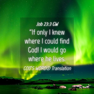 Picture 04 - Job 23:3 GW - “If only I knew where I could find God! I would - Bible Verse Picture