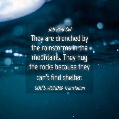 Picture 04 - Job 24:8 GW - They are drenched by the rainstorms in the - Bible Verse Picture