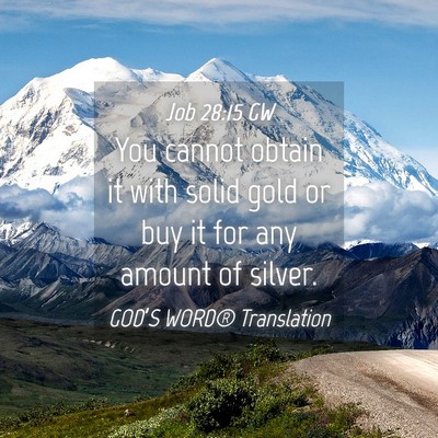Picture 04 - Job 28:15 GW - You cannot obtain it with solid gold or buy it - Bible Verse Picture