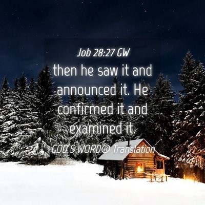 Picture 04 - Job 28:27 GW - then he saw it and announced it. He confirmed it - Bible Verse Picture