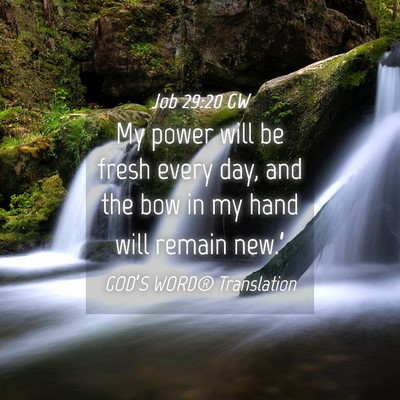 Picture 04 - Job 29:20 GW - My power will be fresh every day, and the bow in - Bible Verse Picture