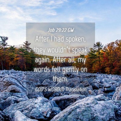 Picture 04 - Job 29:22 GW - After I had spoken, they wouldn’t speak again. - Bible Verse Picture