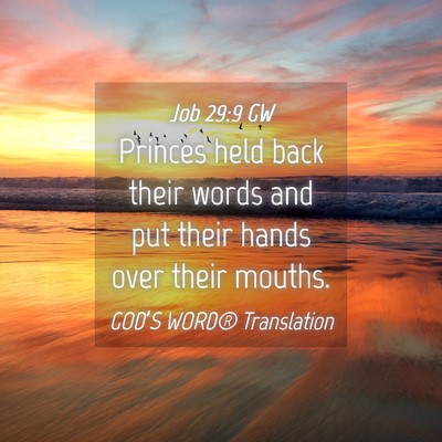 Picture 04 - Job 29:9 GW - Princes held back their words and put their hands - Bible Verse Picture