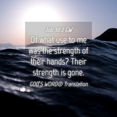 Picture 04 - Job 30:2 GW - Of what use to me was the strength of their - Bible Verse Picture