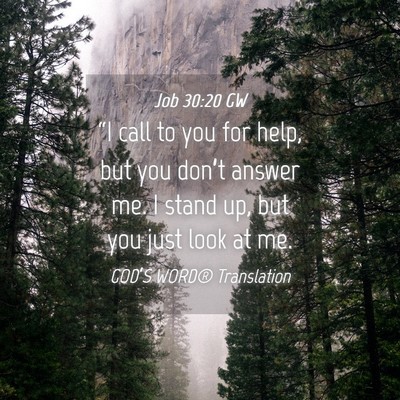 Picture 04 - Job 30:20 GW - “I call to you for help, but you don’t answer - Bible Verse Picture