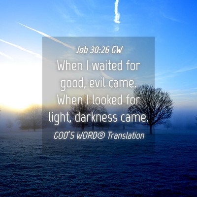 Picture 04 - Job 30:26 GW - When I waited for good, evil came. When I looked - Bible Verse Picture