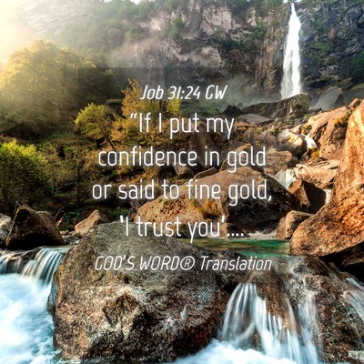 Picture 04 - Job 31:24 GW - “If I put my confidence in gold or said to fine - Bible Verse Picture