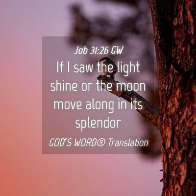 Picture 04 - Job 31:26 GW - If I saw the light shine or the moon move along - Bible Verse Picture