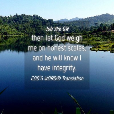 Picture 04 - Job 31:6 GW - then let God weigh me on honest scales, and he - Bible Verse Picture