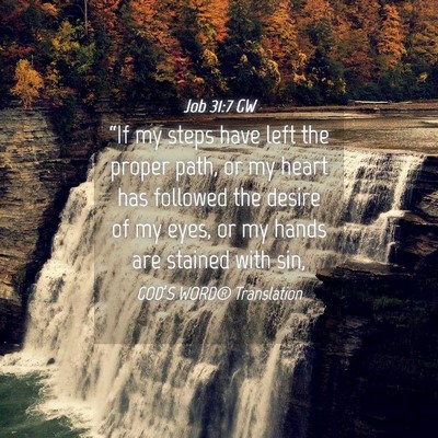 Picture 04 - Job 31:7 GW - “If my steps have left the proper path, or my - Bible Verse Picture