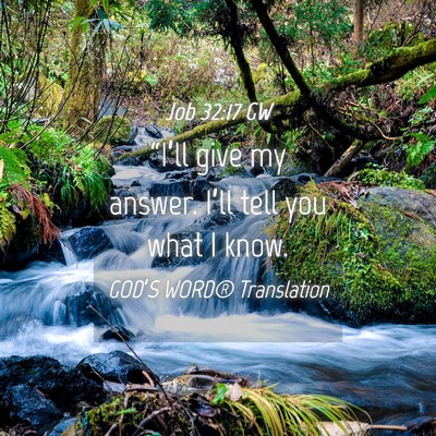 Picture 04 - Job 32:17 GW - “I’ll give my answer. I’ll tell you what I - Bible Verse Picture