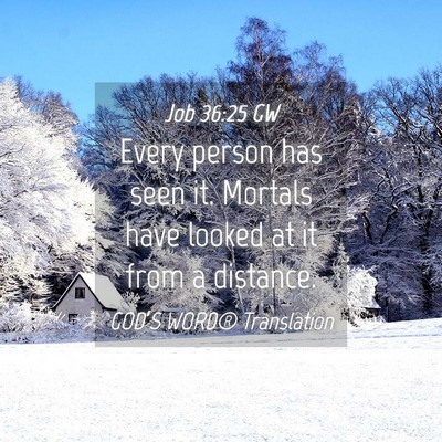 Picture 04 - Job 36:25 GW - Every person has seen it. Mortals have looked at - Bible Verse Picture
