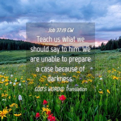 Picture 04 - Job 37:19 GW - Teach us what we should say to him. We are unable - Bible Verse Picture