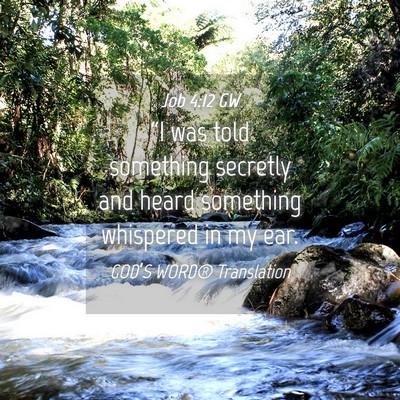 Picture 04 - Job 4:12 GW - “I was told something secretly and heard - Bible Verse Picture