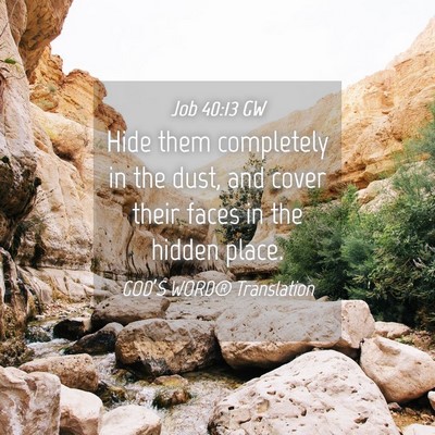Picture 04 - Job 40:13 GW - Hide them completely in the dust, and cover their - Bible Verse Picture