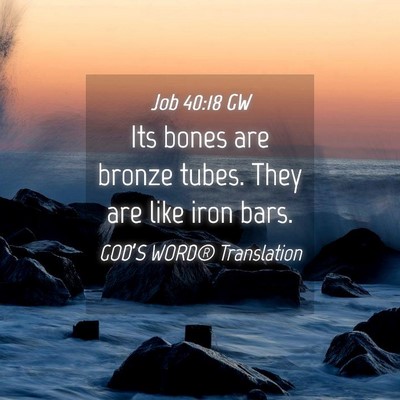 Picture 04 - Job 40:18 GW - Its bones are bronze tubes. They are like iron - Bible Verse Picture