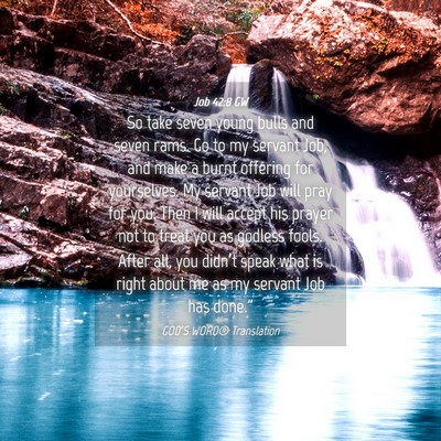 Picture 04 - Job 42:8 GW - So take seven young bulls and seven rams. Go to - Bible Verse Picture