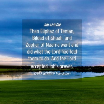 Picture 04 - Job 42:9 GW - Then Eliphaz of Teman, Bildad of Shuah, and - Bible Verse Picture