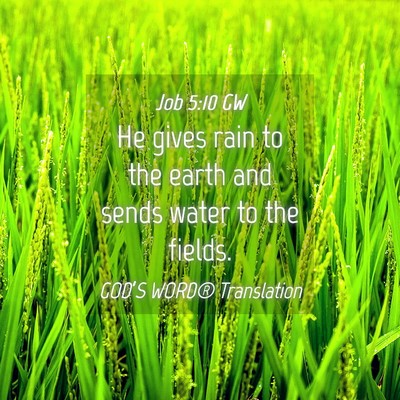 Picture 04 - Job 5:10 GW - He gives rain to the earth and sends water to the - Bible Verse Picture