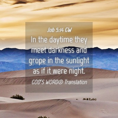 Picture 04 - Job 5:14 GW - In the daytime they meet darkness and grope in - Bible Verse Picture