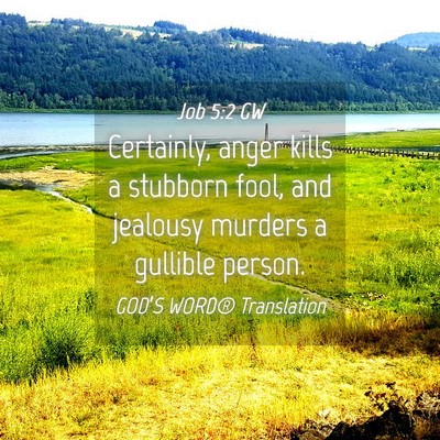 Picture 04 - Job 5:2 GW - Certainly, anger kills a stubborn fool, and - Bible Verse Picture