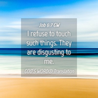Picture 04 - Job 6:7 GW - I refuse to touch such things. They are - Bible Verse Picture