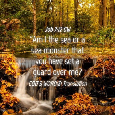 Picture 04 - Job 7:12 GW - “Am I the sea or a sea monster that you have - Bible Verse Picture