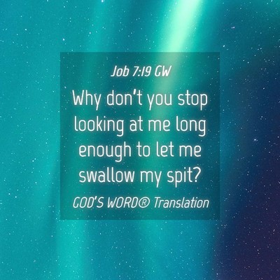 Picture 04 - Job 7:19 GW - Why don’t you stop looking at me long enough to - Bible Verse Picture