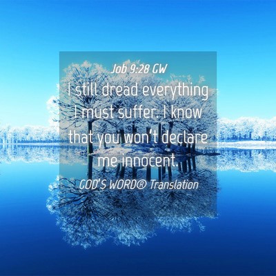 Picture 04 - Job 9:28 GW - I still dread everything I must suffer. I know - Bible Verse Picture