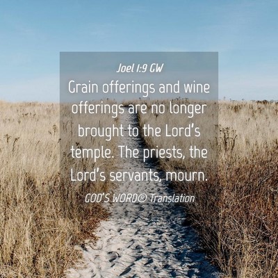 Picture 04 - Joel 1:9 GW - Grain offerings and wine offerings are no longer - Bible Verse Picture