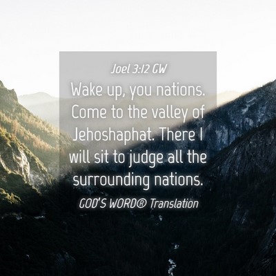 Picture 04 - Joel 3:12 GW - Wake up, you nations. Come to the valley of - Bible Verse Picture