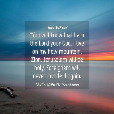 Picture 04 - Joel 3:17 GW - “You will know that I am the Lord your God. I - Bible Verse Picture