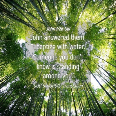 Picture 04 - John 1:26 GW - John answered them, “I baptize with water. - Bible Verse Picture