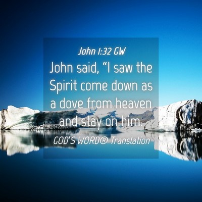 Picture 04 - John 1:32 GW - John said, “I saw the Spirit come down as a - Bible Verse Picture