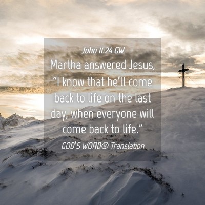 Picture 04 - John 11:24 GW - Martha answered Jesus, “I know that he’ll - Bible Verse Picture