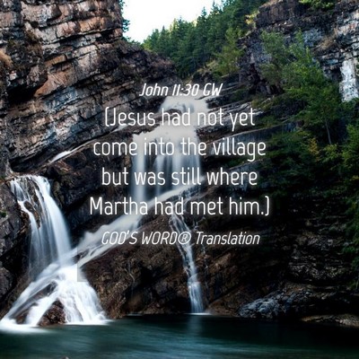 Picture 04 - John 11:30 GW - (Jesus had not yet come into the village but was - Bible Verse Picture