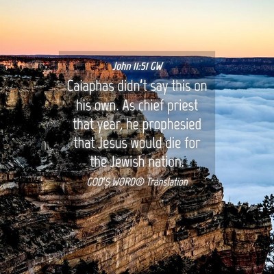 Picture 04 - John 11:51 GW - Caiaphas didn’t say this on his own. As chief - Bible Verse Picture