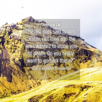 Picture 04 - John 11:8 GW - The disciples said to him, “Rabbi, not long ago - Bible Verse Picture