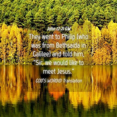 Picture 04 - John 12:21 GW - They went to Philip (who was from Bethsaida in - Bible Verse Picture