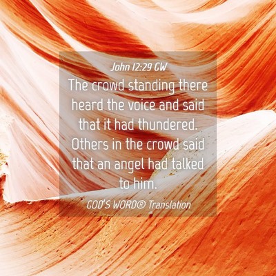 Picture 04 - John 12:29 GW - The crowd standing there heard the voice and said - Bible Verse Picture