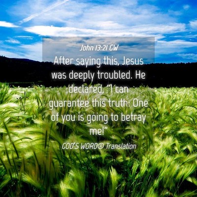 Picture 04 - John 13:21 GW - After saying this, Jesus was deeply troubled. He - Bible Verse Picture