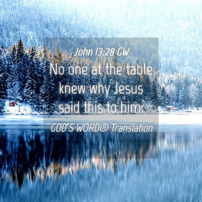 Picture 04 - John 13:28 GW - No one at the table knew why Jesus said this to - Bible Verse Picture