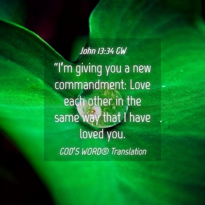 Picture 04 - John 13:34 GW - “I’m giving you a new commandment: Love each - Bible Verse Picture